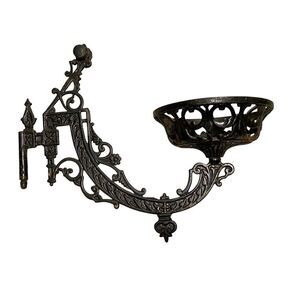 BRADLEY & HUBBARD Antique Cast Iron Oil Lamp Wall Mount Candle Sconce